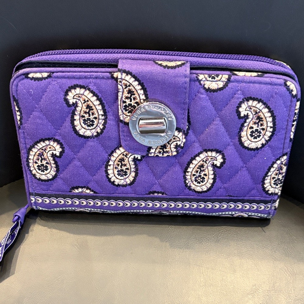 Vera Bradley Purple Quilted Paisley Wallet